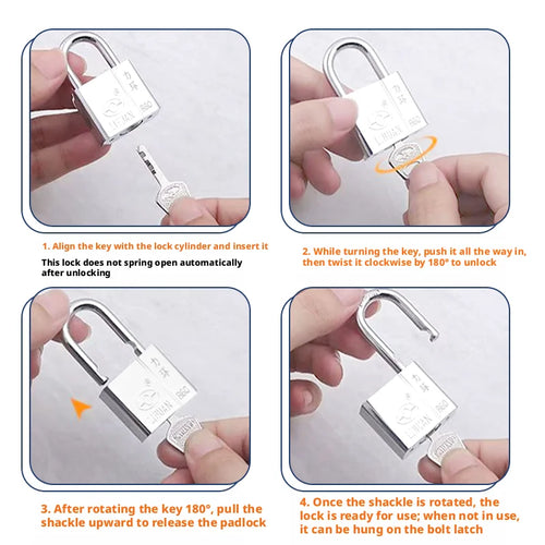 Home Padlock Head Dormitory Outdoor Lock Waterproof, Rust-proof, Anti-theft and Anti-picking Lock Door Open The Lock