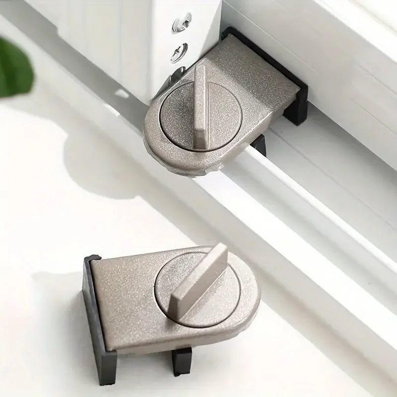 Aluminum Alloy Sliding Window Safety Lock Adjustable Anti-Theft Lock Door Stopper Child Security Lock for Home and Office